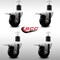 Service Caster 3.5'' SS Phenolic Swivel 1-7/8'' Expanding Stem Caster Set Total Lock Brake, 4PK SCC-SSEXTTL20S3514-PHS-178-4 - alternate 2